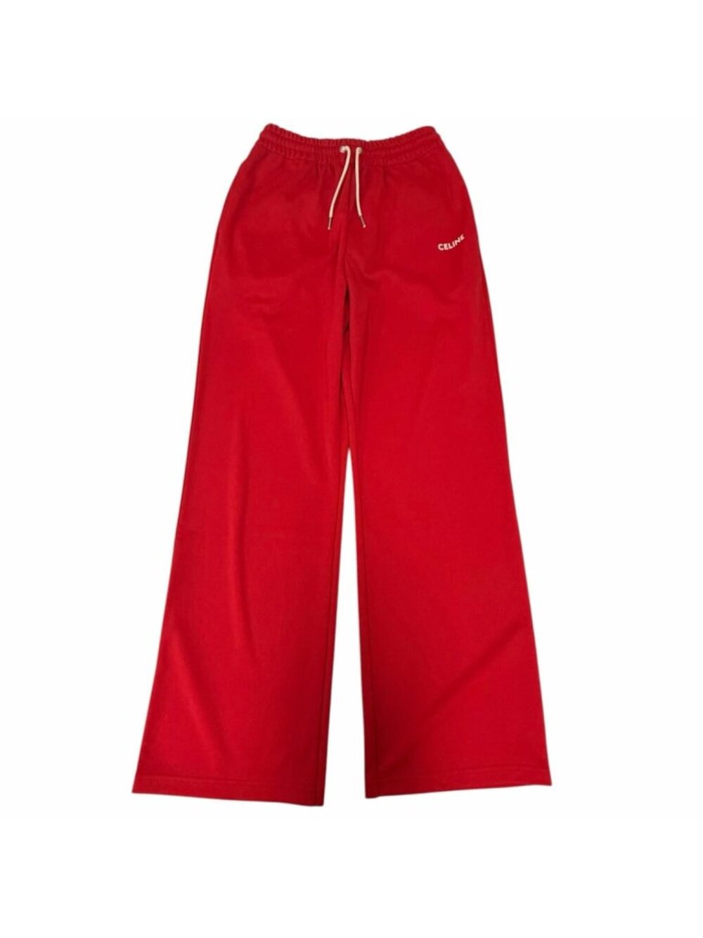 Celine Flared Jogging Pants in Double Face Jersey Track Red XS